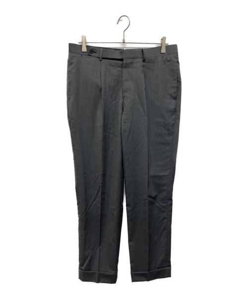 BEAMS F（ビームスエフ）BEAMS F (ビームスエフ) MARLANE ウール ツイル 1プリーツ スラックス グレー サイズ:48の古着・服飾アイテム
