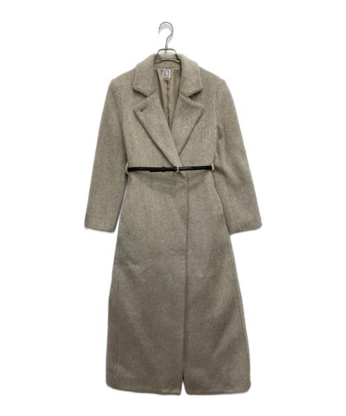 L'AUBE BLANC（ローブ ブラン）L'AUBE BLANC (ローブ ブラン) Belted Chester coat ベージュ サイズ:FREEの古着・服飾アイテム