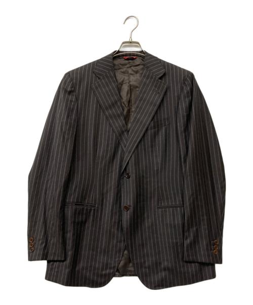 TOMBOLINI（トンボリーニ）TOMBOLINI (トンボリーニ) 2B シングルブレストストライプセットアップスーツ ダークブラウン サイズ:50の古着・服飾アイテム