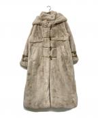 Lumierリュミエ）の古着「YUKKO COLLABORATION ECO FUR DUFFLE LONG COAT」｜ベージュ