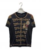DOLCE & GABBANAドルチェ＆ガッバーナ）の古着「ナポレオンプリントTシャツ」｜ブラック