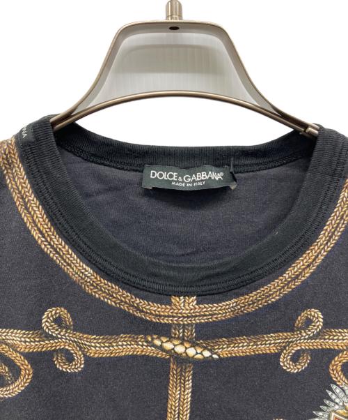 DOLCE & GABBANA（ドルチェ＆ガッバーナ）DOLCE & GABBANA (ドルチェ＆ガッバーナ) ナポレオンプリントTシャツ ブラック サイズ:46の古着・服飾アイテム