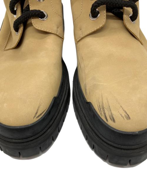 HERMES（エルメス）HERMES (エルメス) プラットフォーム６ホールスウェードブーツ ベージュ×ブラック サイズ:40の古着・服飾アイテム