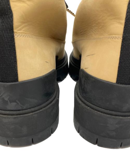 HERMES（エルメス）HERMES (エルメス) プラットフォーム６ホールスウェードブーツ ベージュ×ブラック サイズ:40の古着・服飾アイテム