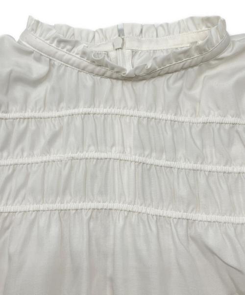 BLUE LABEL CRESTBRIDGE（ブルーレーベルクレストブリッジ）BLUE LABEL CRESTBRIDGE (ブルーレーベルクレストブリッジ) コットンライクスパンローンシャーリングブラウス ホワイト サイズ:36の古着・服飾アイテム