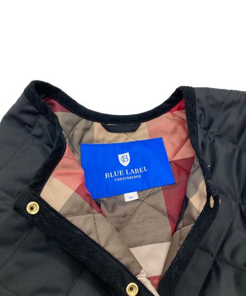 BLUE LABEL CRESTBRIDGE（ブルーレーベルクレストブリッジ）BLUE LABEL CRESTBRIDGE (ブルーレーベルクレストブリッジ) クレストブリッジチェックライトキルティングコート ブラック サイズ:36の古着・服飾アイテム