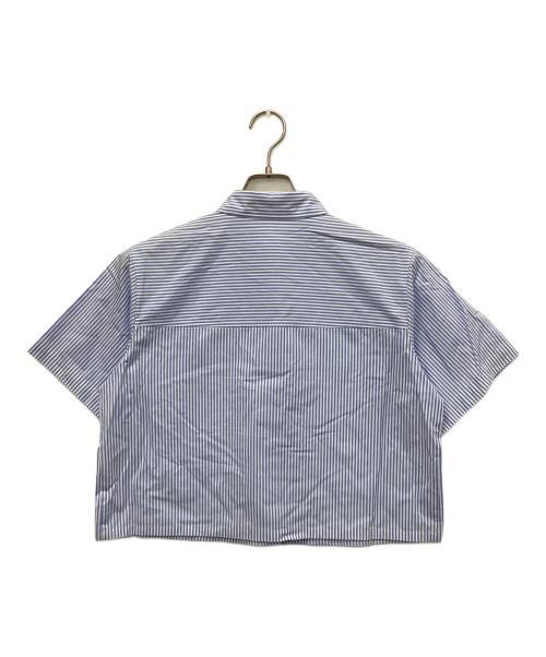 BLUE LABEL CRESTBRIDGE（ブルーレーベルクレストブリッジ）BLUE LABEL CRESTBRIDGE (ブルーレーベルクレストブリッジ) ストライプシャツ ブルー サイズ:36の古着・服飾アイテム