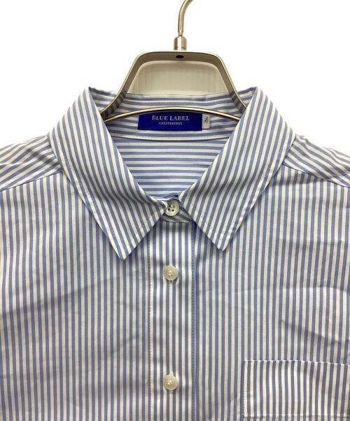 BLUE LABEL CRESTBRIDGE（ブルーレーベルクレストブリッジ）BLUE LABEL CRESTBRIDGE (ブルーレーベルクレストブリッジ) ストライプシャツ ブルー サイズ:36の古着・服飾アイテム