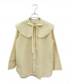 YORIヨリ）の古着「キルト柄ジャガードブラウス」｜イエロー