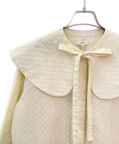 YORI（ヨリ）YORI (ヨリ) キルト柄ジャガードブラウス イエロー サイズ:38の古着・服飾アイテム