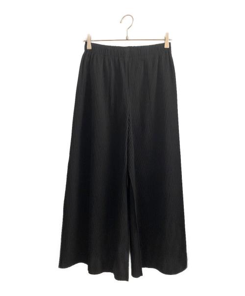 me ISSEY MIYAKE（ミーイッセイ ミヤケ）me ISSEY MIYAKE (ミーイッセイ ミヤケ) プリーツワイドパンツ ブラック サイズ:FREEの古着・服飾アイテム