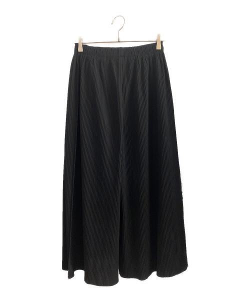 me ISSEY MIYAKE（ミーイッセイ ミヤケ）me ISSEY MIYAKE (ミーイッセイ ミヤケ) プリーツワイドパンツ ブラック サイズ:FREEの古着・服飾アイテム