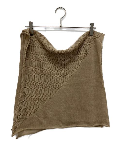 THROW（スロー）THROW (スロー) Linen Cross Mesh scarf ベージュの古着・服飾アイテム