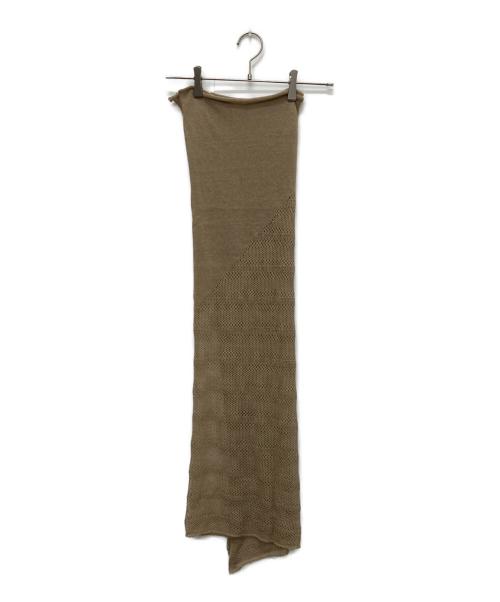 THROW（スロー）THROW (スロー) Linen Cross Mesh scarf ベージュの古着・服飾アイテム