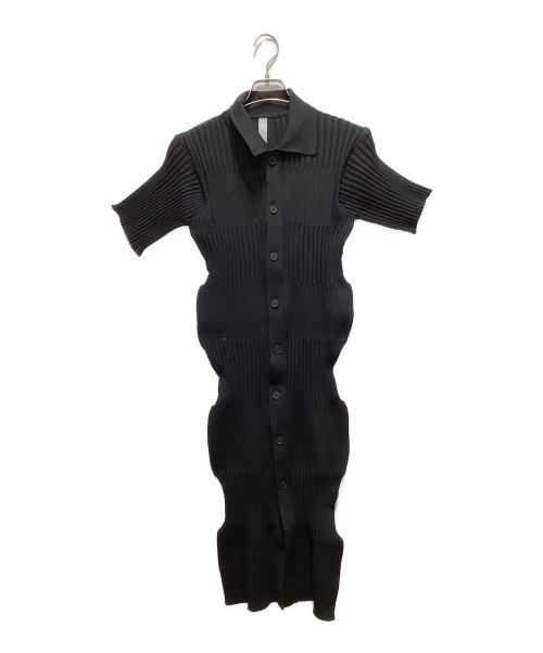 CFCL（シーエフシーエル）CFCL (シーエフシーエル) FLUTED SHORT SLEEVE SHIRT DRESS(フルーテッド ショート スリーブ シャツ ドレス) ブラック サイズ:3の古着・服飾アイテム