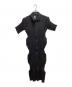 CFCL（シーエフシーエル）の古着「FLUTED SHORT SLEEVE SHIRT DRESS(フルーテッド ショート スリーブ シャツ ドレス)」｜ブラック