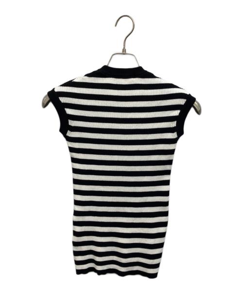TSURU by MARIKO OIKAWA（ツルバイマリコオイカワ）Tsuru by Mariko Oikawa (ツルバイマリコオイカワ) sous-sus ノースリーブ ニット ブラック×ホワイト サイズ:Freeの古着・服飾アイテム