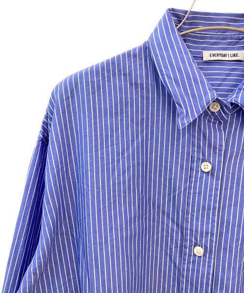 EVERYDAY I LIKE.（エヴリデイ アイ ライク）EVERYDAY I LIKE. (エヴリデイ アイ ライク) Big Wash シャツ ブルー サイズ:FREEの古着・服飾アイテム