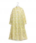 SZ Blockprints×TEN×Ron Hermanエスゼットブロックプリント×テン×ロンハーマン）の古着「花柄フレアワンピース」｜イエロー