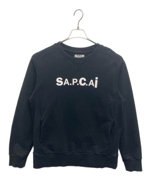 sacai（サカイ）sacai (サカイ) A.P.C. (アーペーセー) Tani Sweatshirt　クルーネックスウェット ブラック サイズ:Sの古着・服飾アイテム