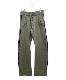 Maison Margiela（メゾンマルジェラ）の古着「サイドラインニットパンツ」｜グリーン