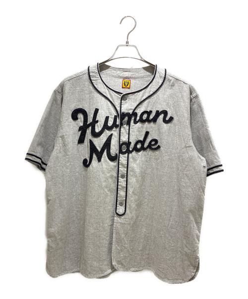 HUMAN MADE（ヒューマンメイド）HUMAN MADE (ヒューマンメイド) BASEBALL SHIRT グレー サイズ:XLの古着・服飾アイテム