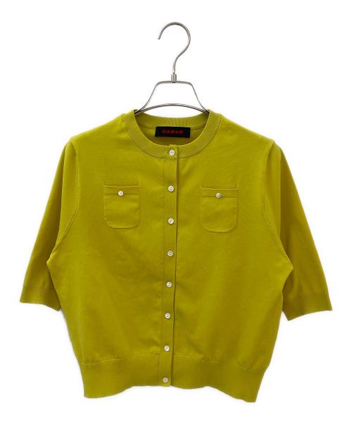 CABAN（キャバン）CABAN (キャバン) ファインポリエステル ハーフスリーブポケットカーディガン イエロー サイズ:Sの古着・服飾アイテム