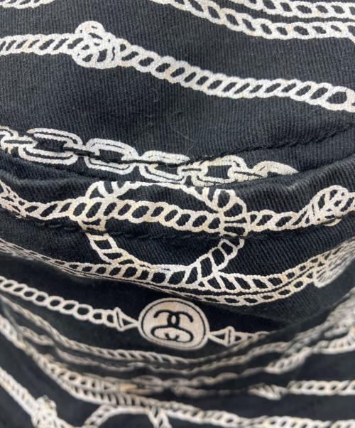 stussy（ステューシー）stussy (ステューシー) チェーン柄バケットハット ブラック サイズ:L/XLの古着・服飾アイテム