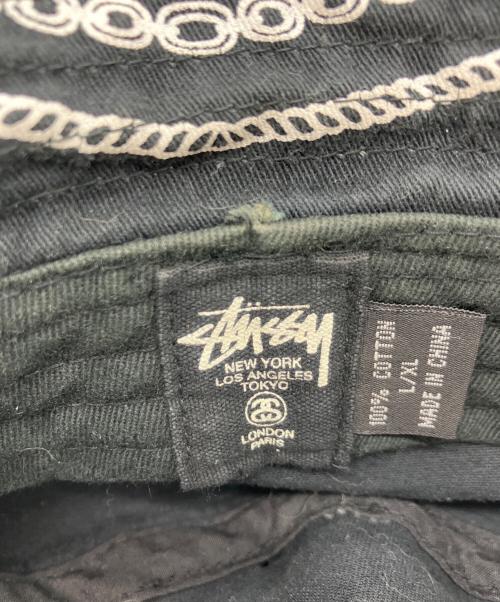 stussy（ステューシー）stussy (ステューシー) チェーン柄バケットハット ブラック サイズ:L/XLの古着・服飾アイテム