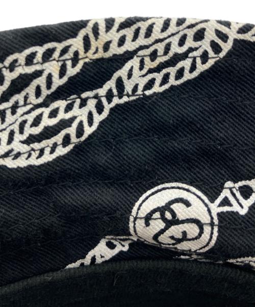 stussy（ステューシー）stussy (ステューシー) チェーン柄バケットハット ブラック サイズ:L/XLの古着・服飾アイテム