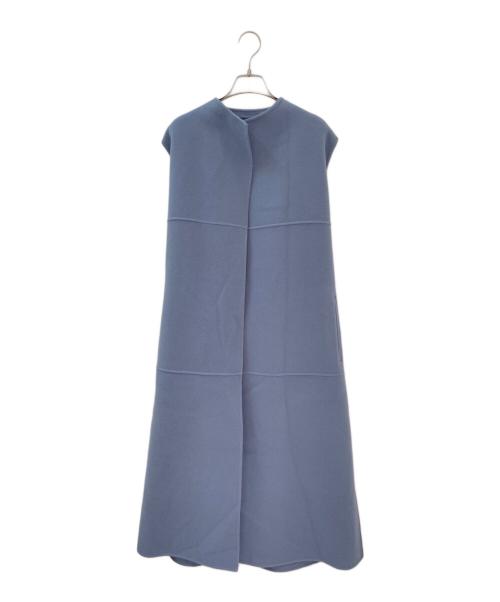 HAVEL studio（ハーヴェル スタジオ）HAVEL studio (ハーヴェル スタジオ) CA BLEND REVER ロングベスト ブルー サイズ:36の古着・服飾アイテム