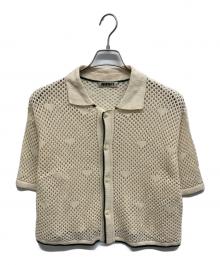 NKNIT（ンニット）の古着「mesh♡pattern KNIT shirt」｜アイボリー