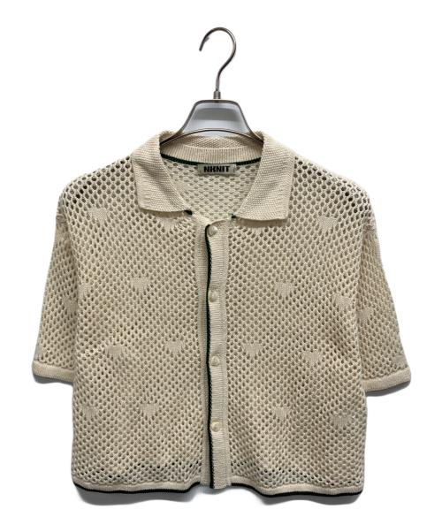 NKNIT（ンニット）NKNIT (ンニット) mesh♡pattern KNIT shirt アイボリー サイズ:1の古着・服飾アイテム