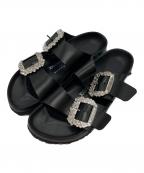 BIRKENSTOCK×Manolo Blahnikビルケンシュトック×マノロブラニク）の古着「ARIZONA CRYSTAL Smooth leather」｜ブラック