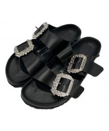 BIRKENSTOCK×Manolo Blahnik（ビルケンシュトック×マノロブラニク）の古着「ARIZONA CRYSTAL Smooth leather」｜ブラック