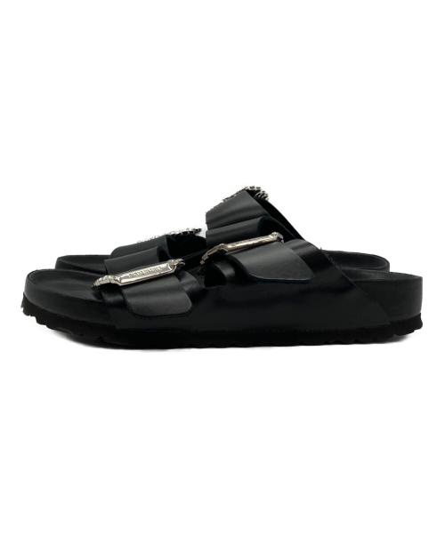 BIRKENSTOCK（ビルケンシュトック）BIRKENSTOCK (ビルケンシュトック) Manolo Blahnik (マノロブラニク) ARIZONA CRYSTAL Smooth leather ブラック サイズ:24の古着・服飾アイテム