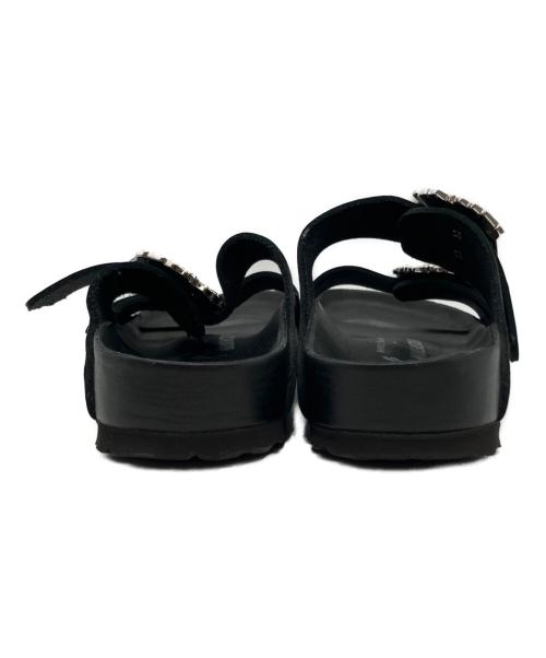 BIRKENSTOCK（ビルケンシュトック）BIRKENSTOCK (ビルケンシュトック) Manolo Blahnik (マノロブラニク) ARIZONA CRYSTAL Smooth leather ブラック サイズ:24の古着・服飾アイテム