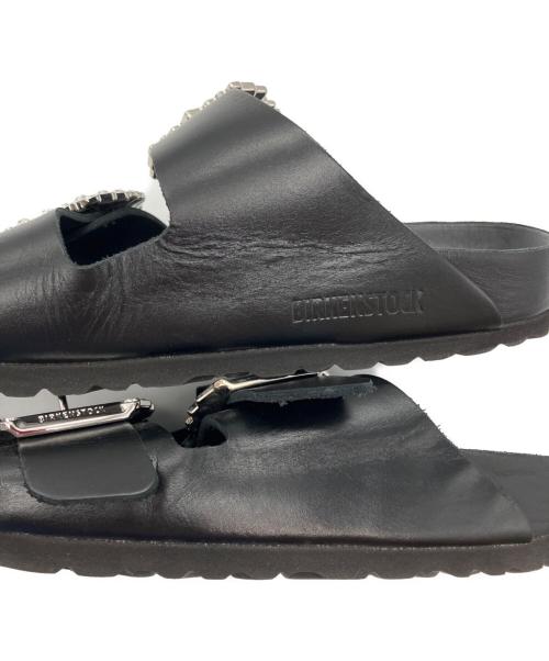 BIRKENSTOCK（ビルケンシュトック）BIRKENSTOCK (ビルケンシュトック) Manolo Blahnik (マノロブラニク) ARIZONA CRYSTAL Smooth leather ブラック サイズ:24の古着・服飾アイテム