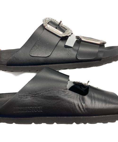 BIRKENSTOCK（ビルケンシュトック）BIRKENSTOCK (ビルケンシュトック) Manolo Blahnik (マノロブラニク) ARIZONA CRYSTAL Smooth leather ブラック サイズ:24の古着・服飾アイテム
