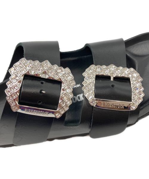 BIRKENSTOCK（ビルケンシュトック）BIRKENSTOCK (ビルケンシュトック) Manolo Blahnik (マノロブラニク) ARIZONA CRYSTAL Smooth leather ブラック サイズ:24の古着・服飾アイテム