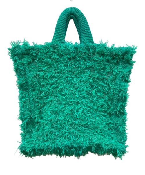 NKNIT（ンニット）NKNIT (ンニット) fringe knit big bag（フリンジニットビックバッグ） グリーンの古着・服飾アイテム