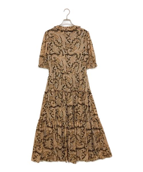 LAUREN RALPH LAUREN（ローレンラルフローレン）LAUREN RALPH LAUREN (ローレンラルフローレン) フリルブラウスワンピース ベージュ サイズ:6の古着・服飾アイテム