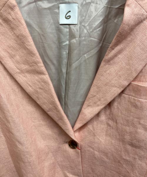 6(ROKU) BEAUTY&YOUTH（ロク ビューティーアンドユース）6(ROKU) BEAUTY&YOUTH (ロク ビューティーアンドユース) HEMP JACKET ピンク サイズ:36の古着・服飾アイテム