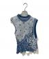 mame kurogouchi（マメクロゴウチ）の古着「Asymmetric Pattern Knitted Top　MM24SS-KN061」｜ブルー