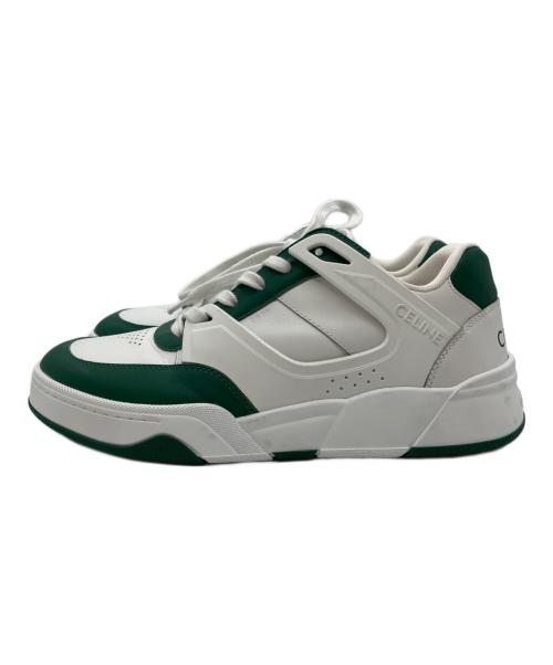CELINE（セリーヌ）CELINE (セリーヌ) CT-07 レースアップ ロースニーカー オプティックホワイト / ダークグリーン サイズ:40の古着・服飾アイテム