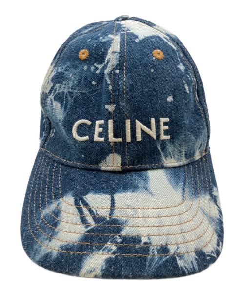 CELINE（セリーヌ）CELINE (セリーヌ) CELINE Baseball Cap in Cotton & Denim/ブリーチデニムキャップ サイズ:Mの古着・服飾アイテム