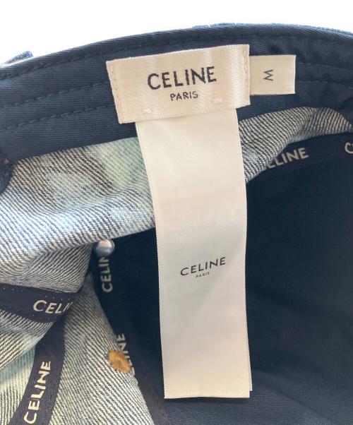 CELINE（セリーヌ）CELINE (セリーヌ) CELINE Baseball Cap in Cotton & Denim/ブリーチデニムキャップ サイズ:Mの古着・服飾アイテム