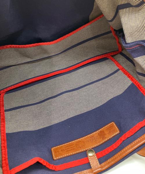 Felisi（フェリージ）Felisi (フェリージ) BEAMS F (ビームスエフ) セルビッジキャンバス×レザートートバッグ ネイビーの古着・服飾アイテム
