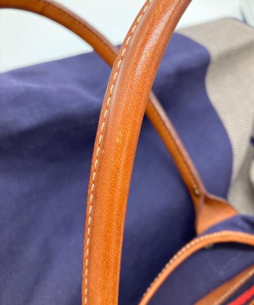 Felisi（フェリージ）Felisi (フェリージ) BEAMS F (ビームスエフ) セルビッジキャンバス×レザートートバッグ ネイビーの古着・服飾アイテム
