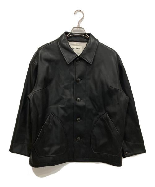 MACPHEE（マカフィー）MACPHEE (マカフィー) レザーライク カバーオール ブラック サイズ:36の古着・服飾アイテム